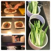 a collage of four pictures of food being prepared at The Ilchester Arms Hotel, Ilchester Somerset in Ilchester