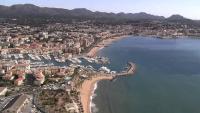 Blick auf Fr&eacute;jus plage aus der Vogelperspektive