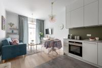 Kuchyň nebo kuchyňský kout v ubytování Apartament Wenecja Błękitna - Młyn Maria - Art Apartments