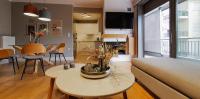 Televízia a/alebo spoločenská miestnosť v ubytovaní Malamas Apartment