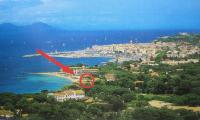 a view of a beach with a red object at Villa Playa del Sol -B4 in Saint-Tropez