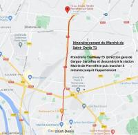 Plán poschodí v ubytovaní Appartement F2 de Standing avec terrasse et jardin privatif Aux Portes de Paris (M13)