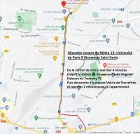 Plán poschodí v ubytovaní Appartement F2 de Standing avec terrasse et jardin privatif Aux Portes de Paris (M13)