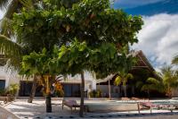 DikoniにあるUroa Zanzibar Vera Beach Hotel by Moonshineの建物の前にある木とその下に椅子