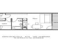 Grundriss der Unterkunft Studio Les Menuires, 1 pi&egrave;ce, 4 personnes - FR-1-344-903