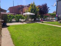 A garden outside Albergue Santa Ana