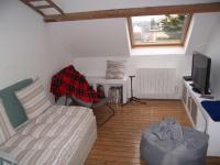 Telewizja i/lub zestaw kina domowego w obiekcie Maison cosy à 200m de la plage, 3 ch, terrasse, WiFi, proche centre, idéale pour famille - FR-1-675-7