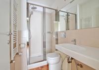 A bathroom at The river corner