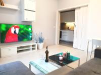 Televízia a/alebo spoločenská miestnosť v ubytovaní Abamus