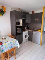 Kuchnia lub aneks kuchenny w obiekcie JOLI T2 RDC, BORD DE MER , PISCINE , Aresquiers FRONTIGNAN PLAGE 34