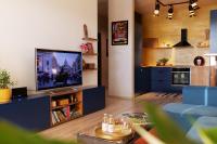 A kitchen or kitchenette at Apartmán - modern home