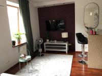 Televízia a/alebo spoločenská miestnosť v ubytovaní Apartamenty pod Jasną Górą