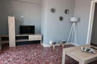 Televízia a/alebo spoločenská miestnosť v ubytovaní Beautiful apartment in Plomari