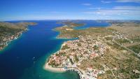an aerial view of a small island in the water at Apartments with a parking space Grebastica, Sibenik - 13365 in Bašelovići