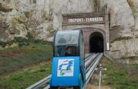 a train going through a tunnel with people inside at Studio Lilouna avec parking privé in Le Tréport