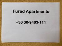 a white piece of paper with the words fired apartments at Fured Apartments II. in Balatonfüred