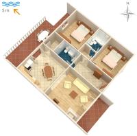 Půdorys ubytování Apartments by the sea Okrug Gornji, Ciovo - 458