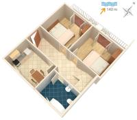 Plán poschodí v ubytovaní Apartment Seget Vranjica 1050b