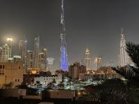 Nespecifikovaný výhled na destinaci Dubaj nebo výhled na město při pohledu z apartmánu