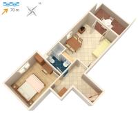 Plán poschodí v ubytovaní Apartment Vinjerac 3248c