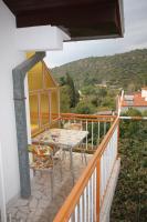 a patio with a table and chairs on a balcony at Apartments with a parking space Podaca, Makarska - 4747 in Podaca