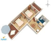 Plán poschodí v ubytovaní Apartments by the sea Zubovici, Pag - 4125