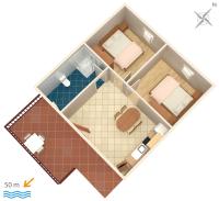 Půdorys ubytování Apartments by the sea Jezera, Murter - 5057