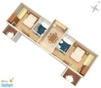 Půdorys ubytování Apartments by the sea Igrane, Makarska - 5266