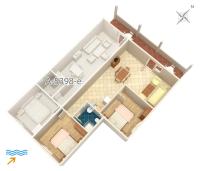 Plán poschodí v ubytovaní Apartments and rooms with parking space Njivice, Krk - 5398