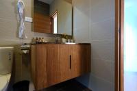 a bathroom with a sink and a shower at Chuying Sunrise B&amp;B in Ji&#39;an