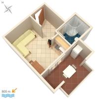 Plan piętra w obiekcie Studio Njivice 5458a