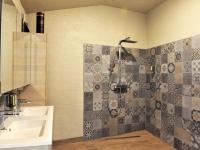 a bathroom with a shower and a sink at Splendid Holiday Home in Le Tignet South with Garden in Eisden
