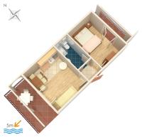 Půdorys ubytování Apartment Okrug Gornji 9693a