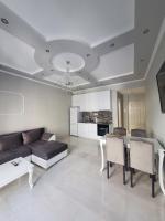 Kuchyň nebo kuchyňský kout v ubytování Kavala silver apartment