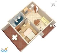 Plán poschodí v ubytovaní Apartments by the sea Zaostrog, Makarska - 10431
