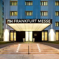 a building with a sign that readsmt frankfort message at NH Frankfurt Messe in Frankfurt