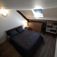 a bedroom with a large bed in a room at Halles Brauhauban Tarbes - T6 en collocation - Louez votre chambre in Tarbes