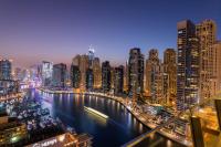 Nespecifikovaný výhled na destinaci Dubaj nebo výhled na město při pohledu z apartmánu