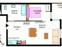a floor plan of a house at Appartement Aussois, 2 pièces, 4 personnes - FR-1-508-68 in Aussois