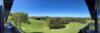 a view of a field from a balcony of a house at Amama Baita in Urrugne