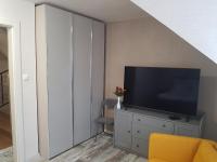 Televízia a/alebo spoločenská miestnosť v ubytovaní Ede Apartman