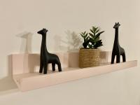 a shelf with two black giraffes and a plant at Perpignan - Appartement en centre ville in Perpignan