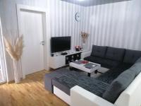 a living room with a couch and a tv at Nenadovic Apartman in Obrenovac