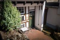 an overhead view of a building with a table and a tree at Landhotel &amp; Restaurant Kains Hof in Uhlstädt