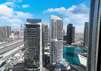 Nespecifikovaný výhled na destinaci Dubaj nebo výhled na město při pohledu z apartmánu