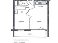 a floor plan of a tiny house at Appartement Les Menuires, 2 pièces, 4 personnes - FR-1-452-253 in Les Menuires