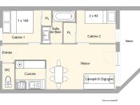 a floor plan of a tiny house at Appartement Crest-Voland, 3 pièces, 5 personnes - FR-1-595-65 in Crest-Voland