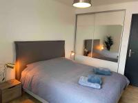 Łóżko lub łóżka w pokoju w obiekcie Appartement avec climatisation proche du centre