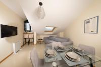 Televízia a/alebo spoločenská miestnosť v ubytovaní Apartamento Lura de Fisterra Playa de Langosteira en Finisterre con vistas al mar