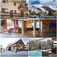 a collage of photos of a house and a pool at Logement 4&#47;6 personnes à la montagne avec piscine in Saint-Sorlin-dʼArves